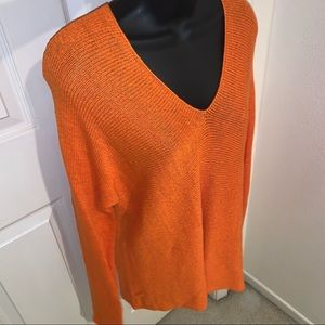 Vince orange linen sweater—NWOT